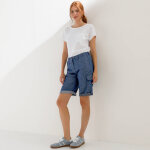 Bermuda battle en jean, retroussable - blancheporte