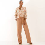 Blouse bicolore col tunisien, manches coudes smock�es - blancheporte