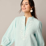 Blouse brode, double gaze de coton - lora zellini