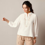 Blouse brode, double gaze de coton - lora zellini