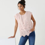 Blouse en broderie anglaise, sans manches - blancheporte