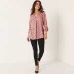 Blouse col tunisien imprim pois, crpe - blancheporte