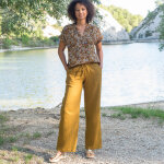 Blouse col tunisien imprim�e en double gaze de coton - blancheporte