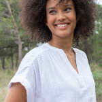 Blouse col tunisien unie en double gaze de coton - blancheporte