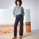 Blouse col victorien, voile imprim fleuri - blancheporte