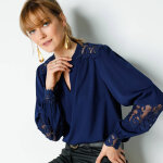 Blouse dentelle manches longues blousantes - blancheporte
