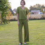 Blouse fluide col v manches courtes, unie - blancheporte