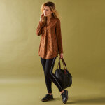 Blouse imprim graphique col tunisien, crpe - blancheporte