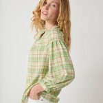 Blouse imprime carreaux flanelle, manches 7 / 8 - blancheporte