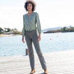 Blouse imprime en coton , col fendu - blancheporte