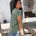 Blouse macram, crpon coton - blancheporte
