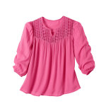 Blouse macram� manches 3 / 4 - blancheporte