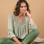 Blouse macram manches 3 / 4 - lora zellini