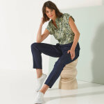 Blouse manches courtes  revers, imprim minimaliste - blancheporte