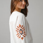 Blouse oversize en coton, dtails brods - lora zellini