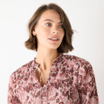 Blouse plisse imprim fleuri, voile - blancheporte