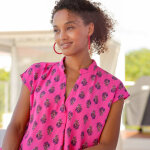 Blouse sans manches imprime, crpon - blancheporte