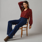 Blouse smocke en crpon, fils brillants - lora zellini