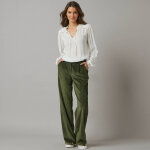 Blouse smocke en crpon, fils brillants - 36 - cru - lora zellini