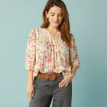 Blouse sp�cial petites avec macram� et manches 3 / 4 - blancheporte