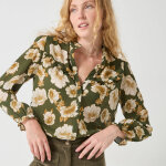Blouse volante imprime floral, crpon - blancheporte