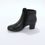 Boots en cuir bi - mati�re �lastiqu�es � boucle et � talon - blancheporte