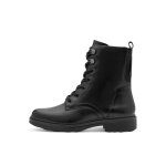 Boots cuir noir  lacets largeur confort - tamaris