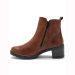Boots fermeture zippe en cuir, largeur confort - pdiconfort