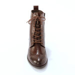 Bottines montantes doubles  lacets en cuir fleuri - blancheporte