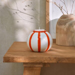 Bougeoir rond rayures orange - blancheporte