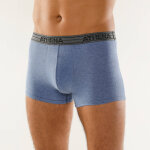Boxer basic coton - lot de 4 - 77 / 84 - bleu / noir - athena