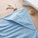 Cape de bain bb personnalisable - cape de bain : 80x80cm - bleu - colombine des petits