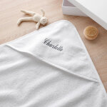 Cape de bain bb personnalisable - cape de bain : 80x80cm - blanc - colombine des petits