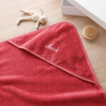 Cape de bain bb personnalisable - cape de bain : 80x80cm - rose - colombine des petits