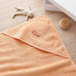 Cape de bain bb personnalisable - cape de bain : 80x80cm - orange - colombine des petits