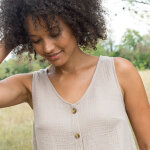 Caraco en double gaze de coton, boutonnage fantaisie - blancheporte