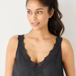 Caraco uni col v dentelle - blancheporte