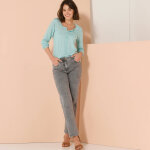 Cardigan boutonn col rond uni, toucher doux - 34 / 36 - vert - colors&co