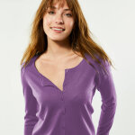 Cardigan boutonn col rond uni, toucher doux - 38 / 40 - violet - colors&co