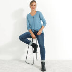Cardigan boutonn col rond uni, toucher doux - blancheporte
