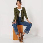 Cardigan boutonn� col rond uni, toucher doux - blancheporte