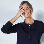 Cardigan boutonn�, coton m�lang� - blancheporte