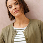 Cardigan boutonn�, coton m�lang� - blancheporte