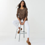 Cardigan boutonn� imprim� l�opard - blancheporte