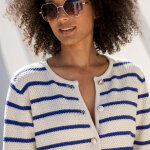 Cardigan ray  boutons officier, maille fantaisie. - blancheporte