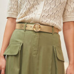 Ceinture en cuir, boucle ronde - blancheporte