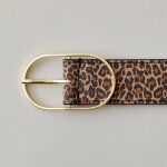 Ceinture motif l�opard, cro�te de cuir - blancheporte