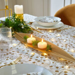 Centre de table feuille dore - blancheporte