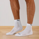 Chaussettes basses matelass�es quarter - lot de 3 paires - 39 / 42 - blanc - puma