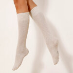 Chaussettes hautes en maille torsade unie - lot de 2 paires - blancheporte